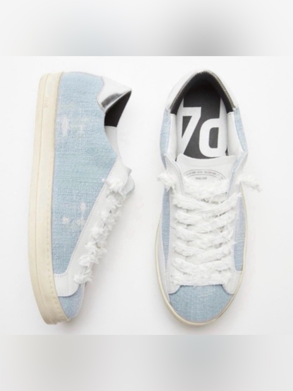 P448
Casual Women's Light Blue Denim Lace-Up Sneakers